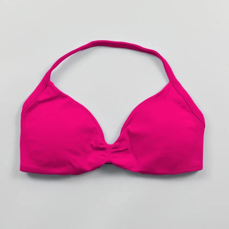 Strappy Sports Bra – Seamless Push-Up Support