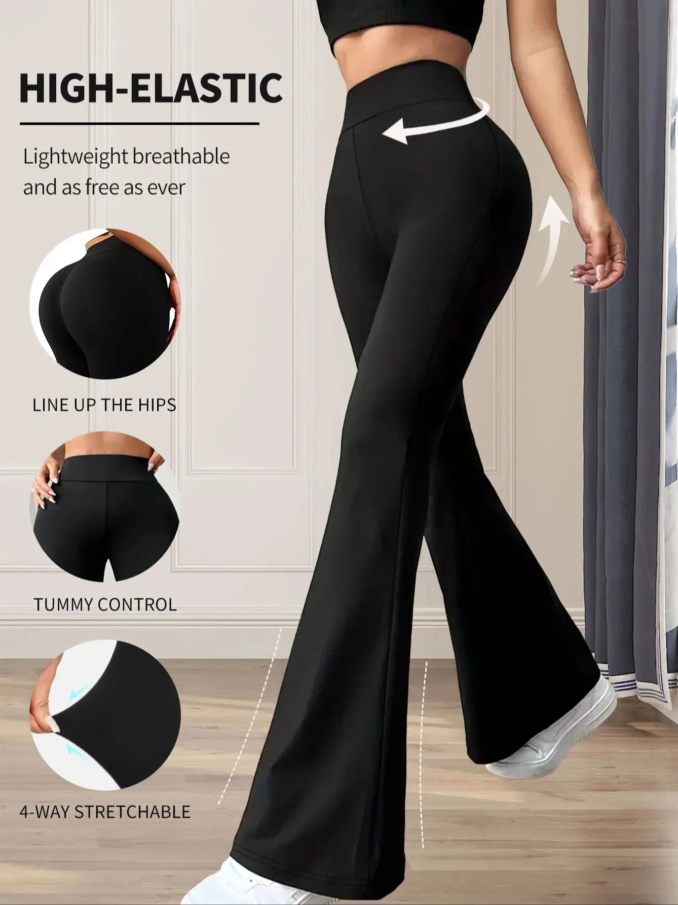 Women’s High-Waist Flared Pants – Slim & Stylish