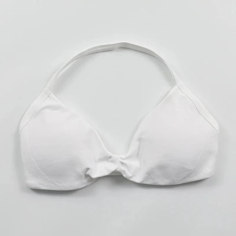 Strappy Sports Bra – Seamless Push-Up Support