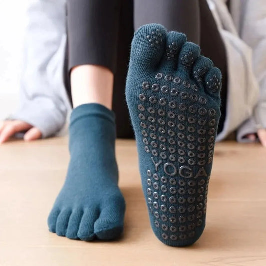Women’s Non-Slip Pilates Socks – Five-Toe Grip & Breathable