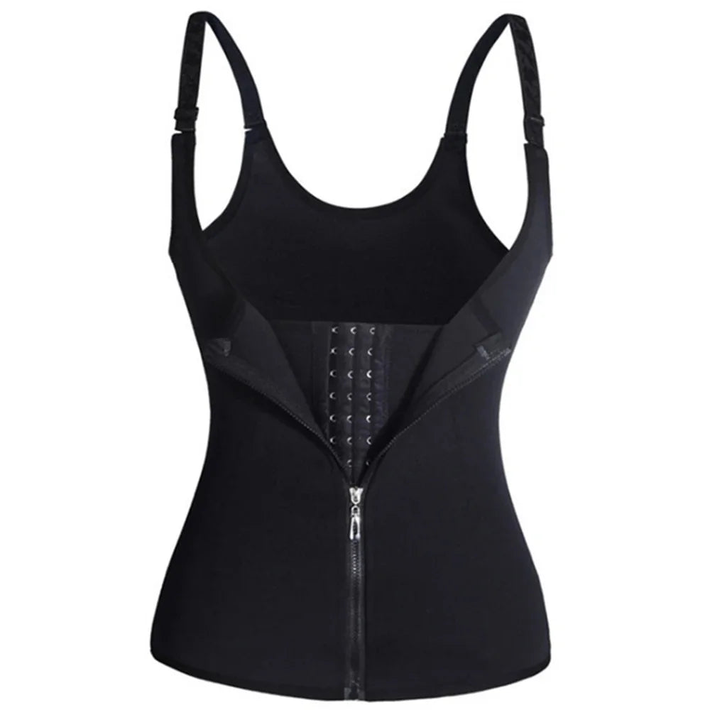 Women’s Waist Trainer Tank – Zipper Tummy Control Top