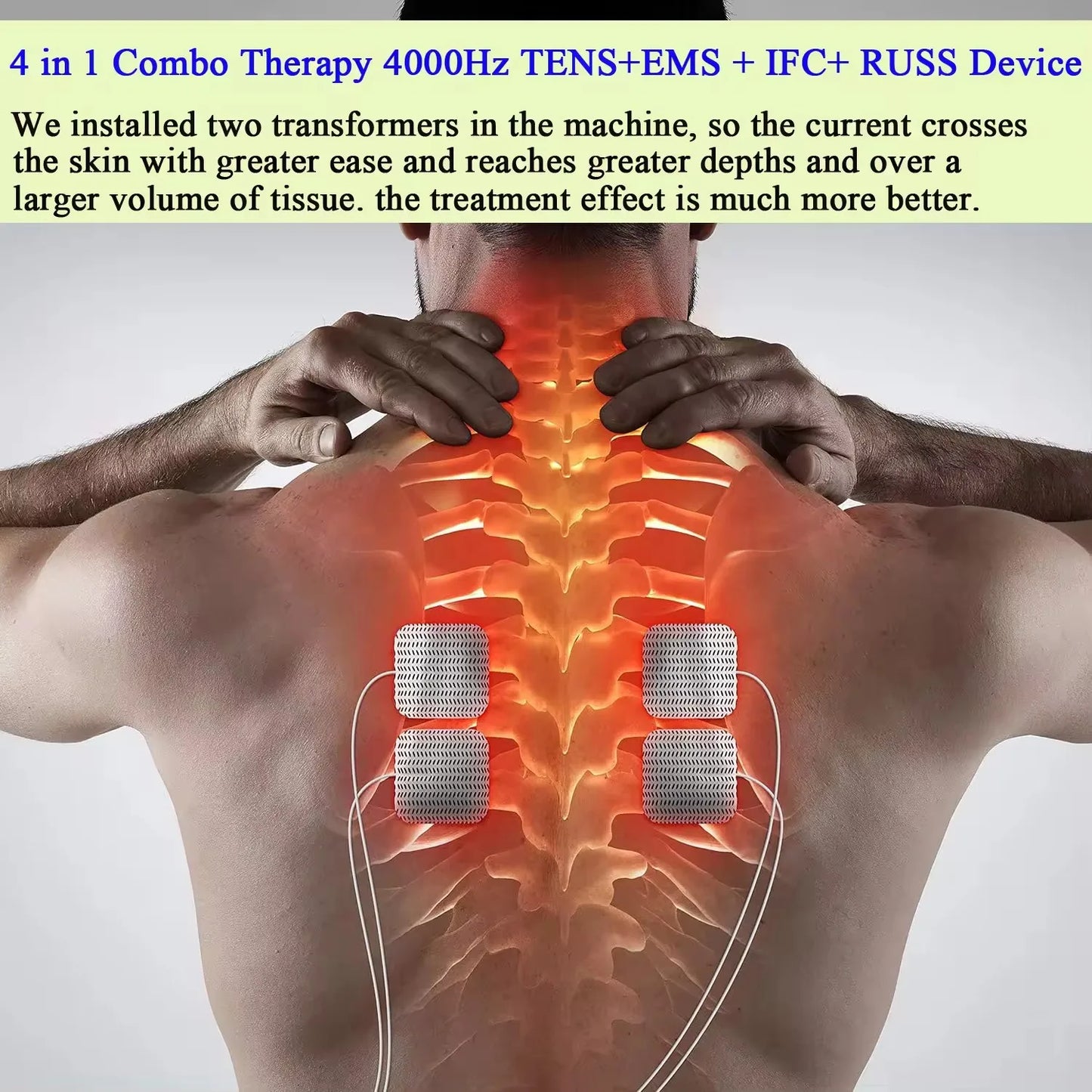 4-in-1 Electric Muscle Stimulator – TENS, IFT, EMS & Physiotherapy Device