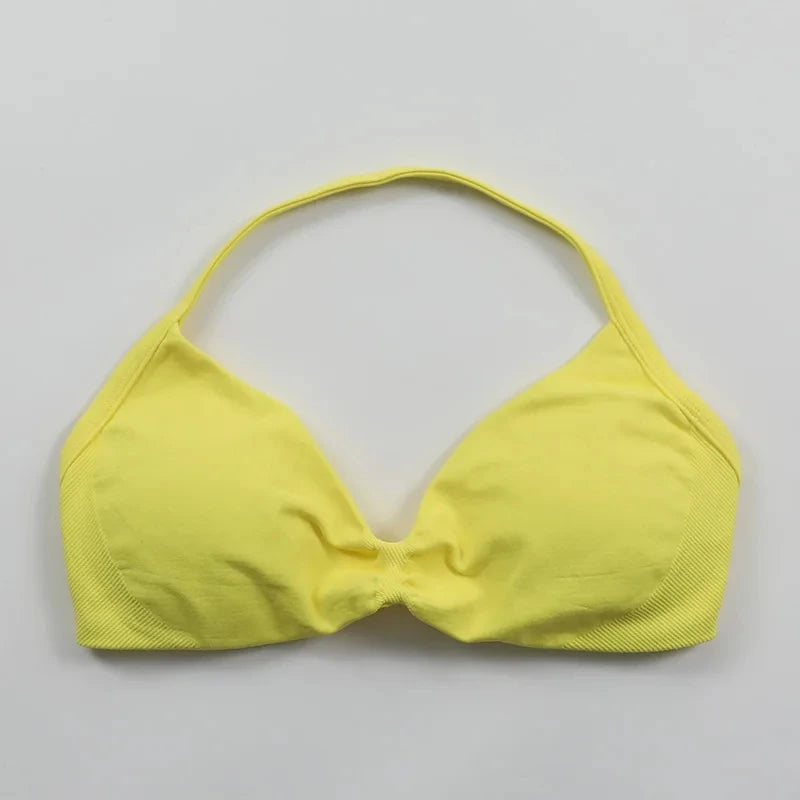 Strappy Sports Bra – Seamless Push-Up Support