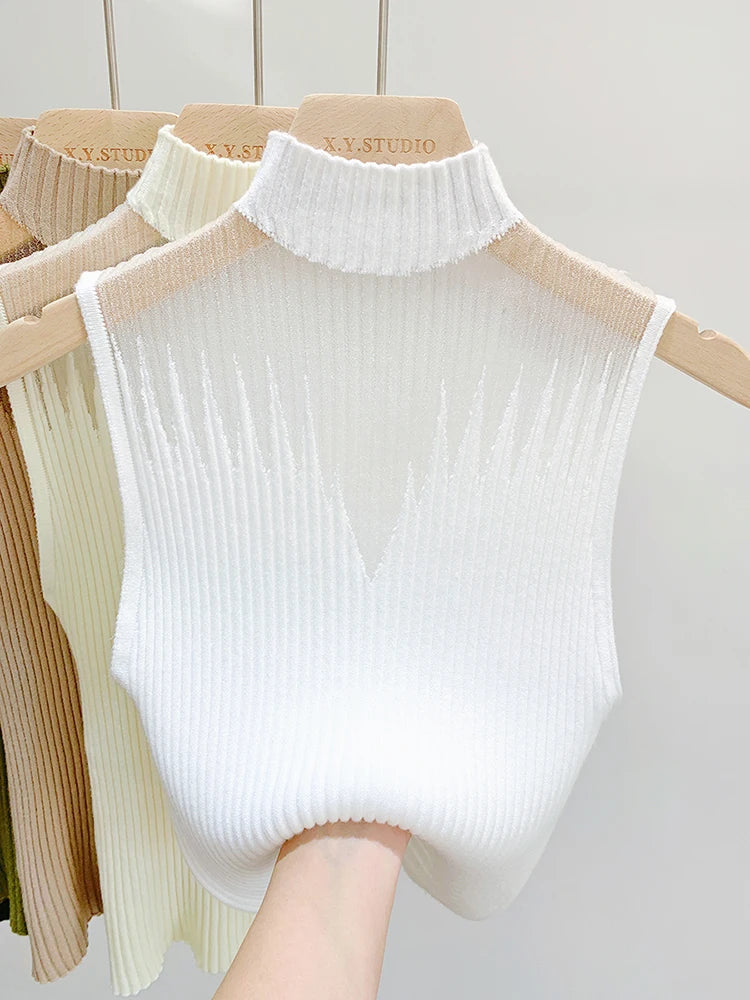 Women’s Mesh Knit Tank – Chic Y2K Streetwear Style