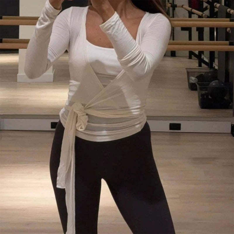 Women’s Cross Wrap Crop Top – Slim Fit & Stylish