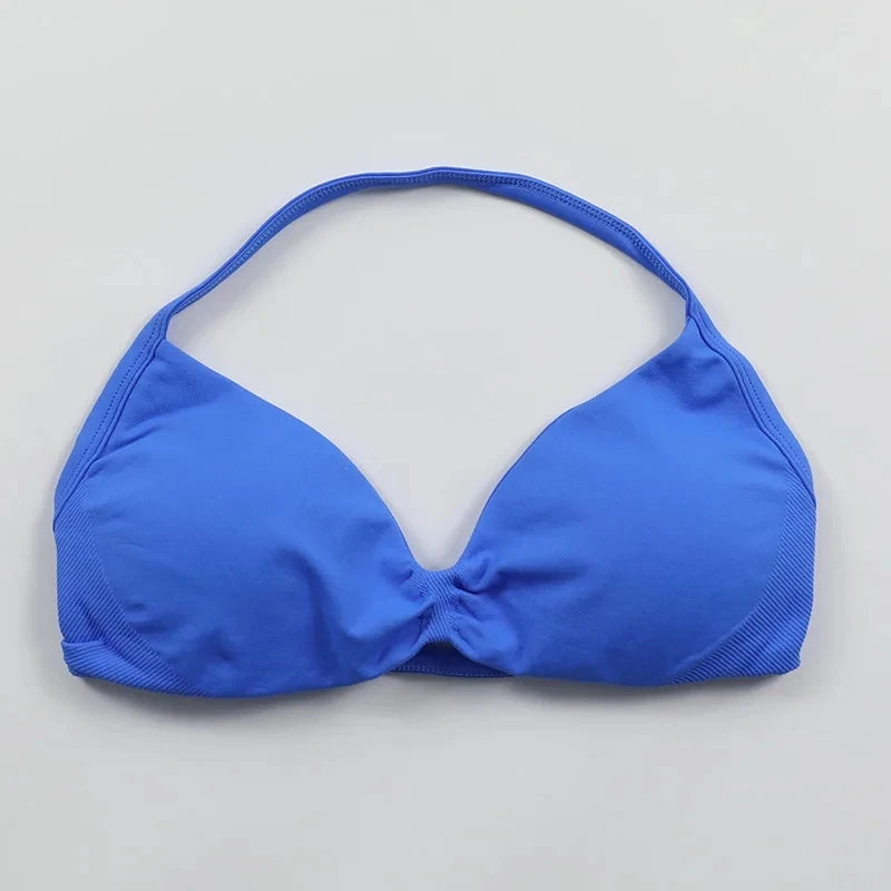 Strappy Sports Bra – Seamless Push-Up Support