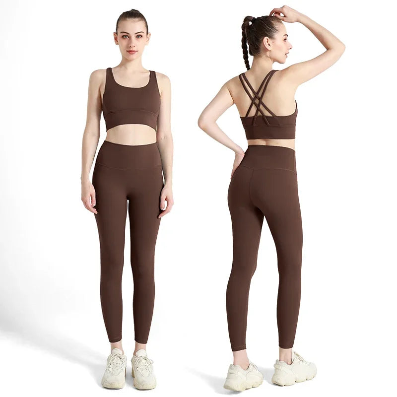 Women’s 2-Piece Yoga Set – Cross Back & Comfort Fit