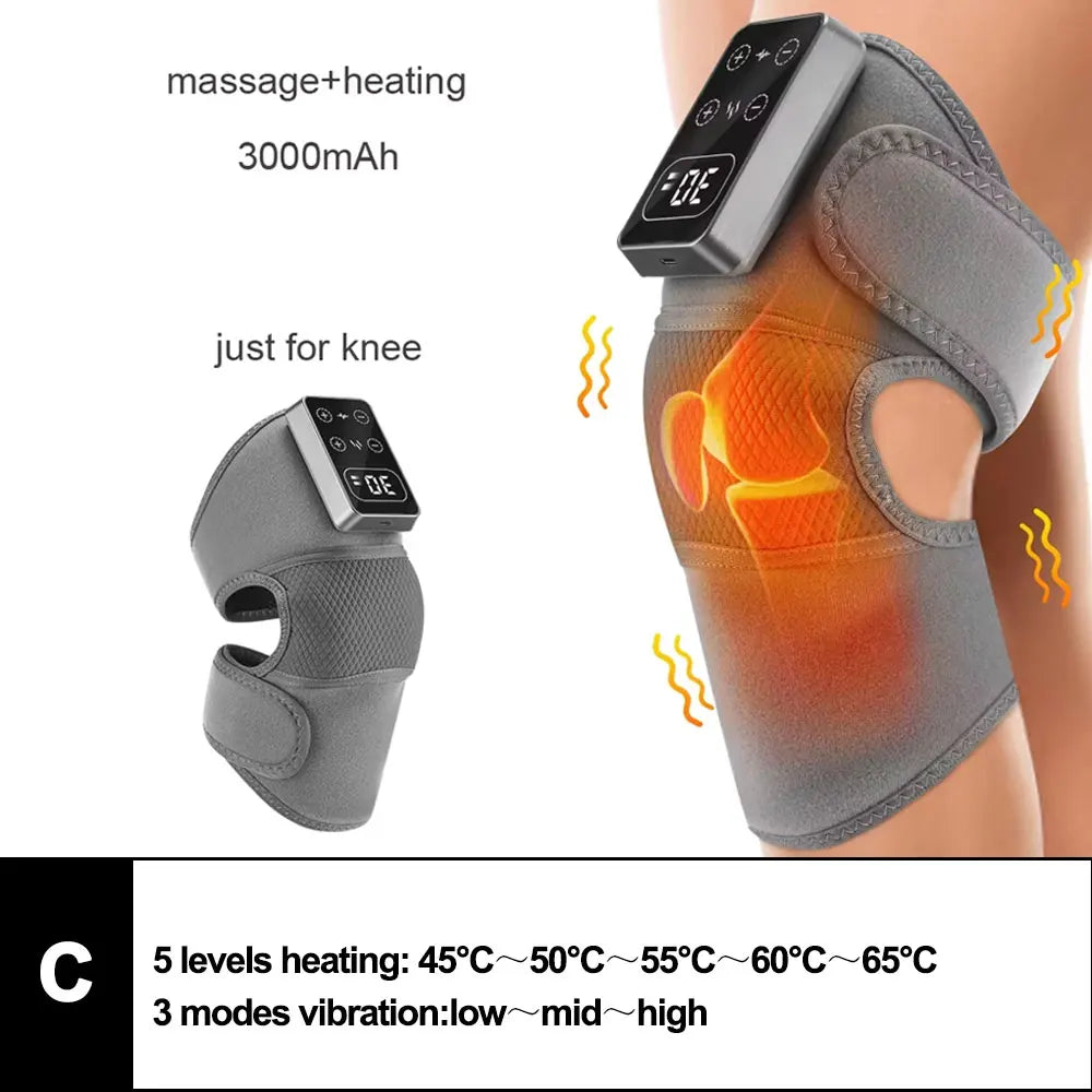 3-in-1 Heated Vibration Massager – Knee, Shoulder & Elbow Relief
