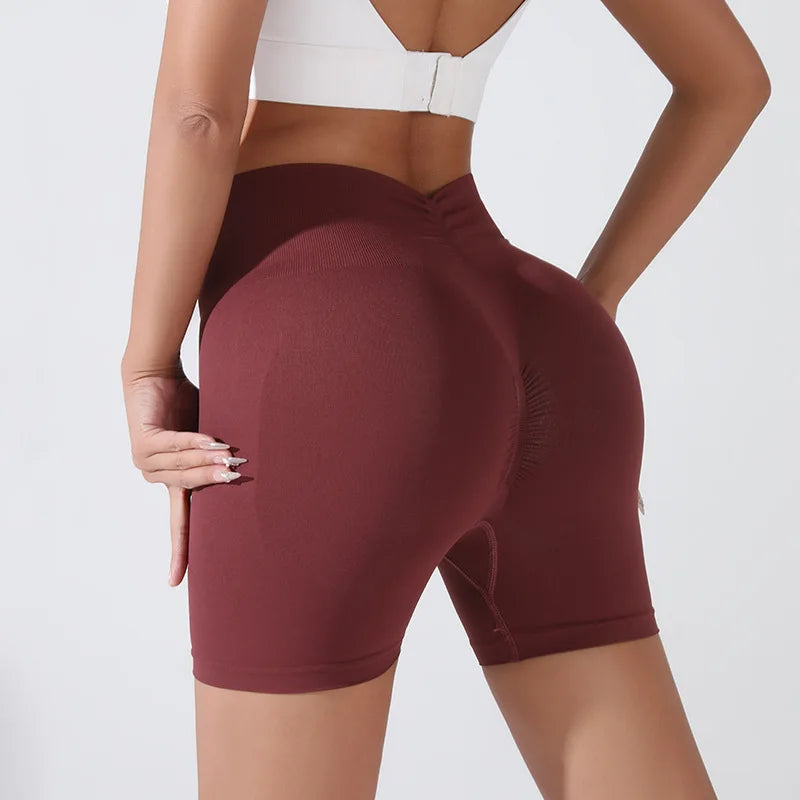 Peach Hip-Lifting Sports Shorts – High-Waist & Slimming