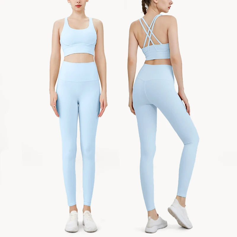 Women’s 2-Piece Yoga Set – Cross Back & Comfort Fit
