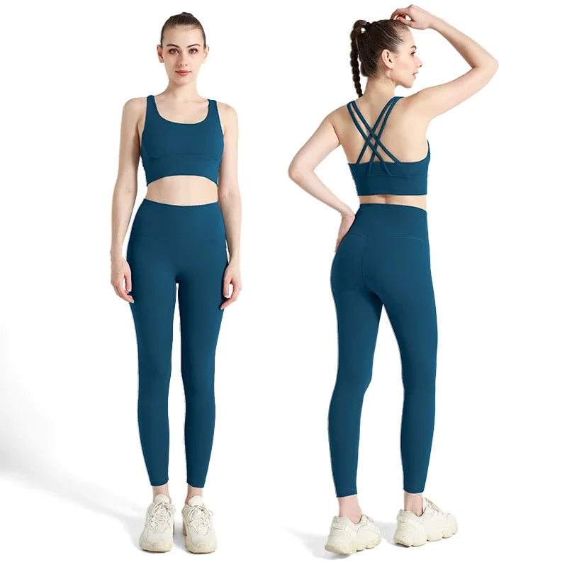 Women’s 2-Piece Yoga Set – Cross Back & Comfort Fit