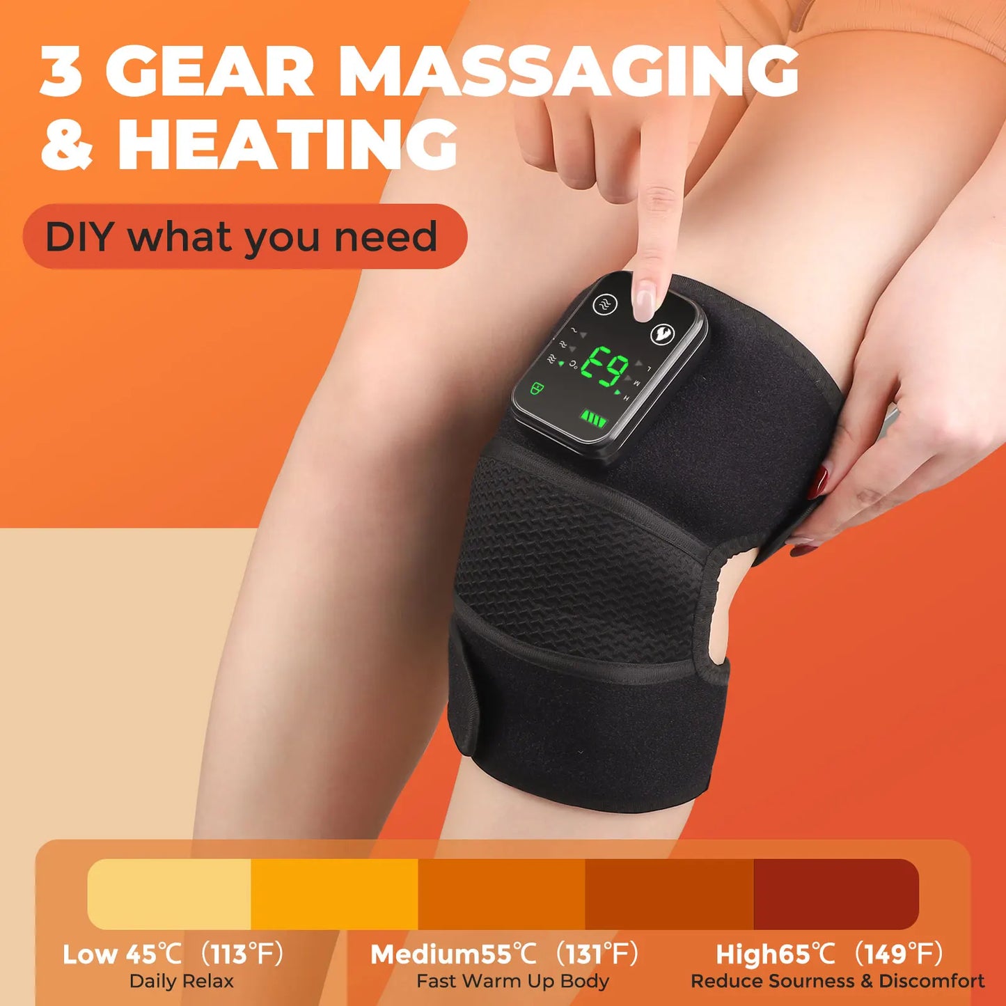 3-in-1 Heated Vibration Massager – Knee, Shoulder & Elbow Relief