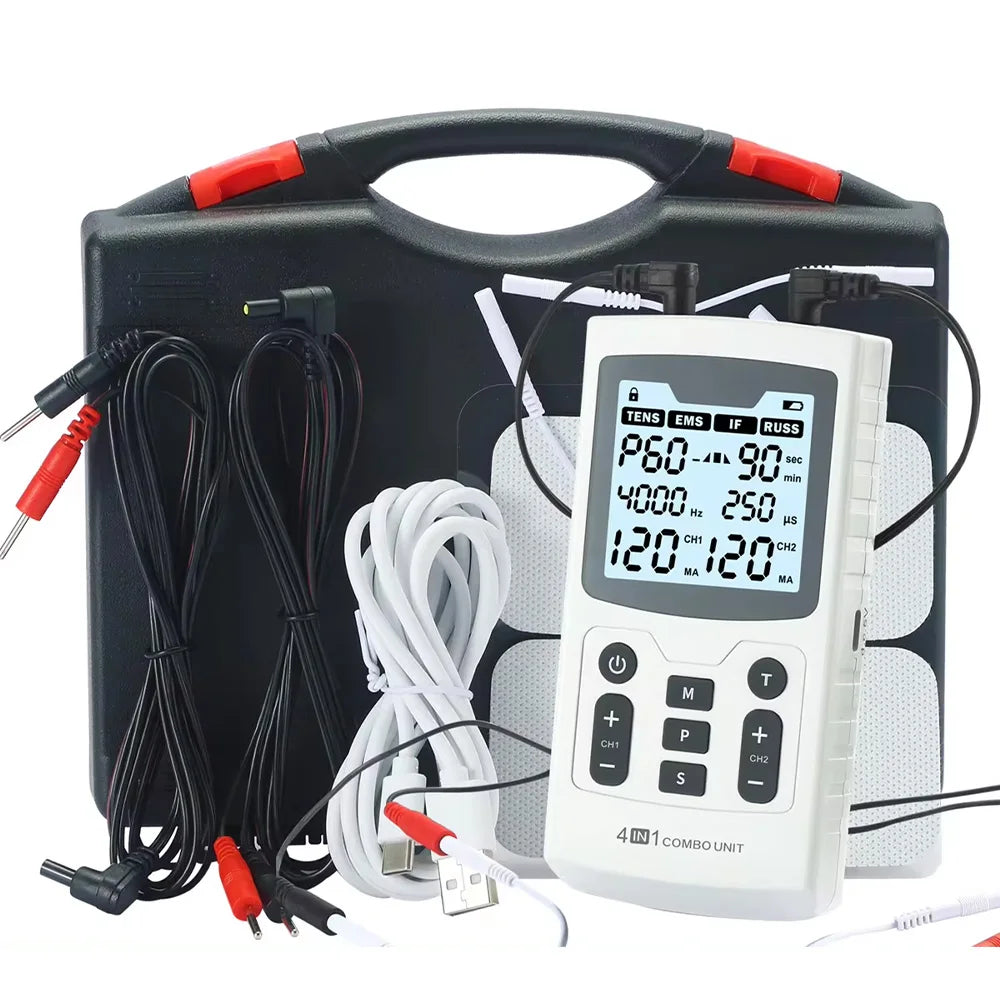 4-in-1 Electric Muscle Stimulator – TENS, IFT, EMS & Physiotherapy Device