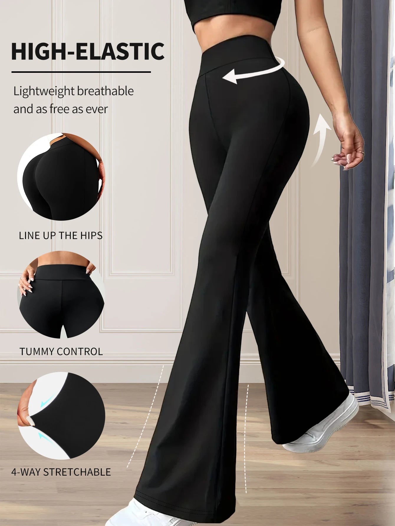 Women’s High-Waist Flared Pants – Slim & Stylish