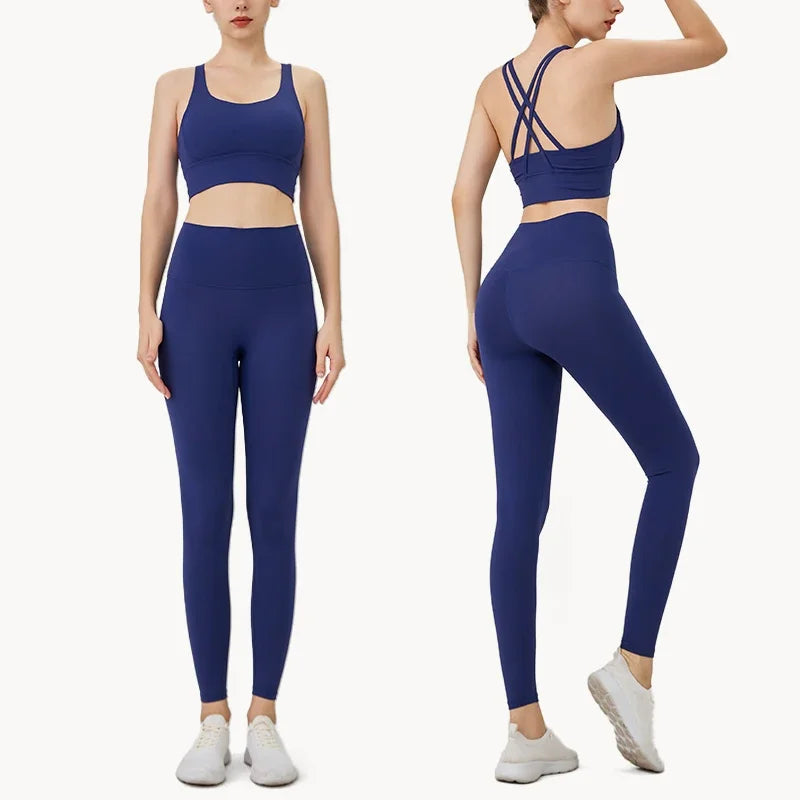 Women’s 2-Piece Yoga Set – Cross Back & Comfort Fit