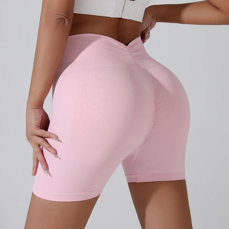 Peach Hip-Lifting Sports Shorts – High-Waist & Slimming