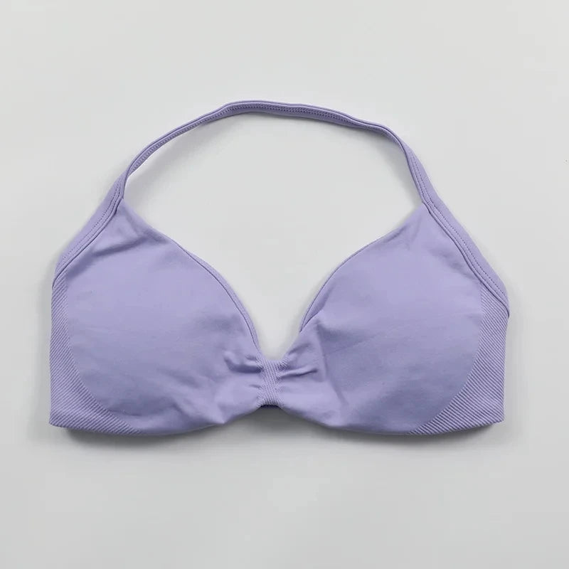 Strappy Sports Bra – Seamless Push-Up Support